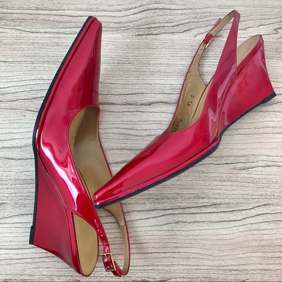 Stuart Weitzman Shoes - NWOT Stuart Weitzman Red Patent Leather Wedges.